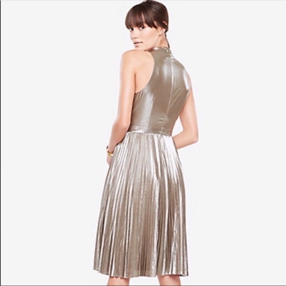 NWT Ann Taylor Metallic Lamé Party Dress - Picture 3 of 6